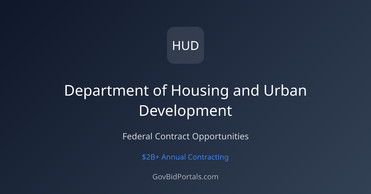 Department of Housing and Urban Development Contract Opportunities ...