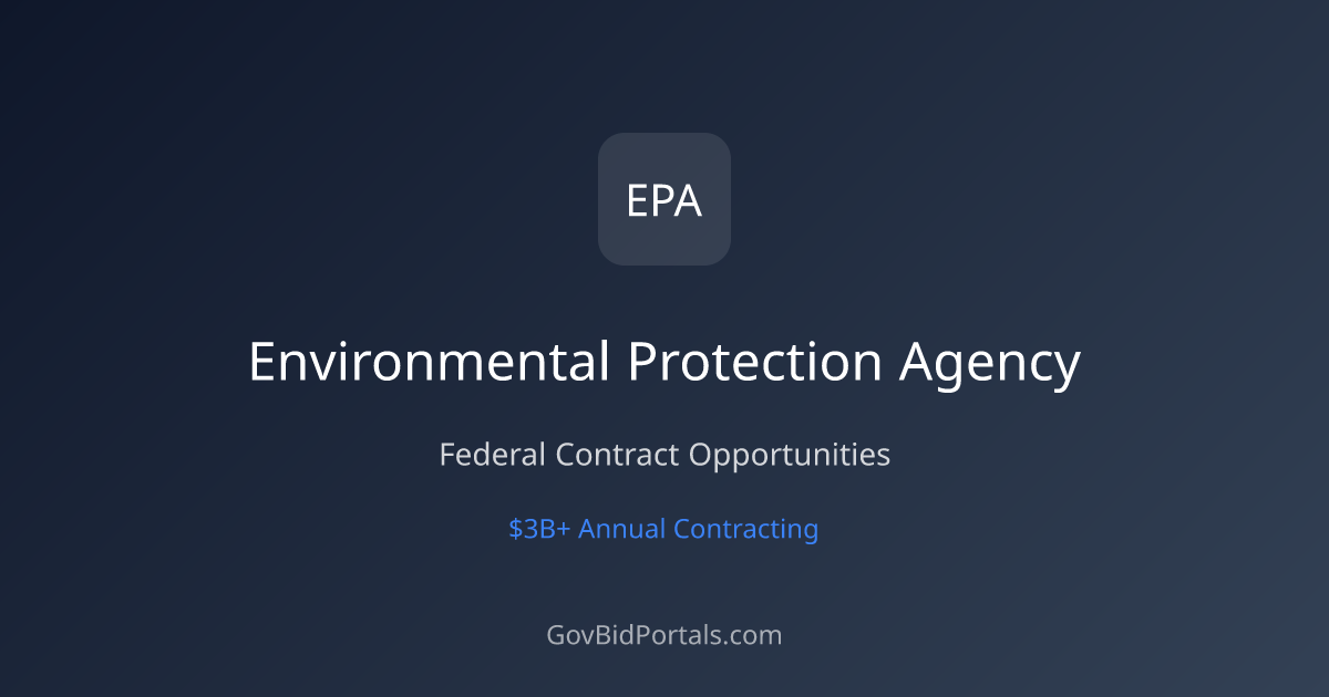 Environmental Protection Agency Contract Opportunities | Federal ...
